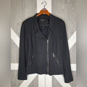 086. Women's Lane Bryant Plus Size Moto Jacket Black 28
